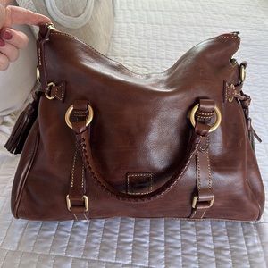 Dooney and Bourke Florentine large satchel in chestnut.